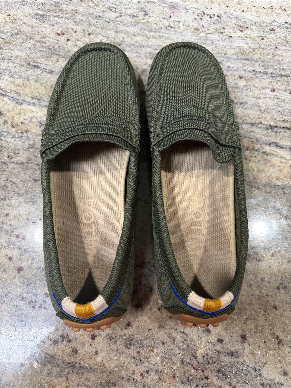 Rothy's Olive Green Women's Daily Driving Loafers - Picture 3 of 3